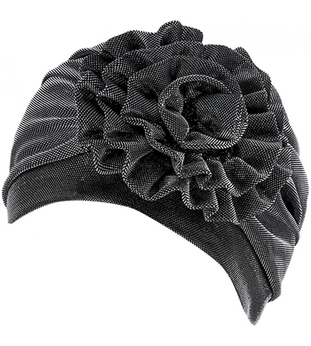 Skullies & Beanies Muslim Stretch Turban Hat Chemo Cap Hair Loss Head Scarf Wrap Hijab Cap - Khaki - CI18CQXGRA6 $6.91