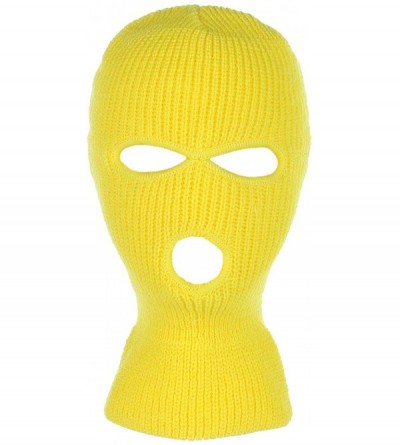 Balaclavas Knitted 3-Hole Full Face Cover Ski Mask - Yellow - C91838ZRC8A $11.95