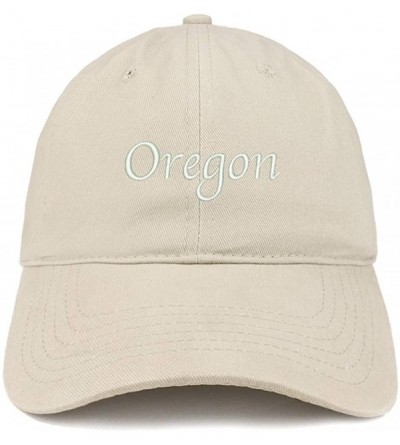 Baseball Caps Oregon Embroidered 100% Cotton Adjustable Cap Dad Hat - Stone - CA18SNM6TAK $13.35