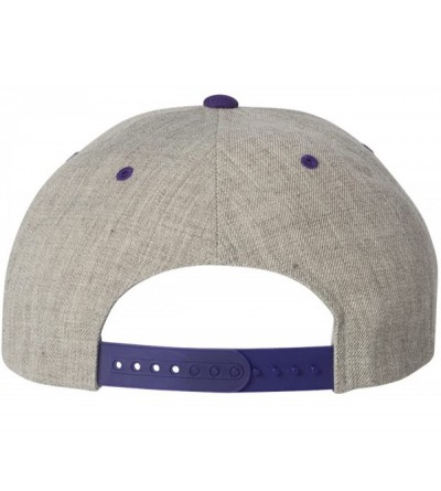 Baseball Caps Flexfit 6 Panel Premium Classic Snapback Hat Cap - Heather Grey/Purple - CU12D6KE6G1 $11.34