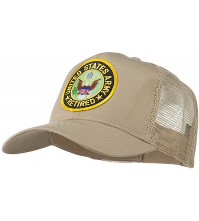 Baseball Caps US Army Retired Circle Patched Mesh Cap - Khaki OSFM - CN11RNPR3HP $10.92