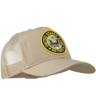 Baseball Caps US Army Retired Circle Patched Mesh Cap - Khaki OSFM - CN11RNPR3HP $10.92