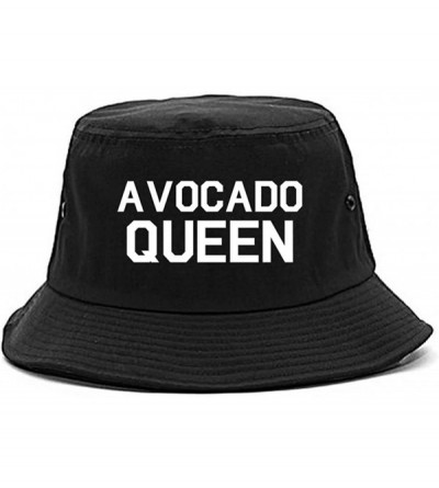 Bucket Hats Avocado Queen Vegan Bucket Hat - Black - C0188MA6AHG $22.10
