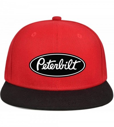 Baseball Caps Unisex Man Baseball Hat Hip Hop Adjustable Mesh Captain-Peterbilt-tiucks-Flat Cap - Red-2 - CM18AH0TWHT $16.64