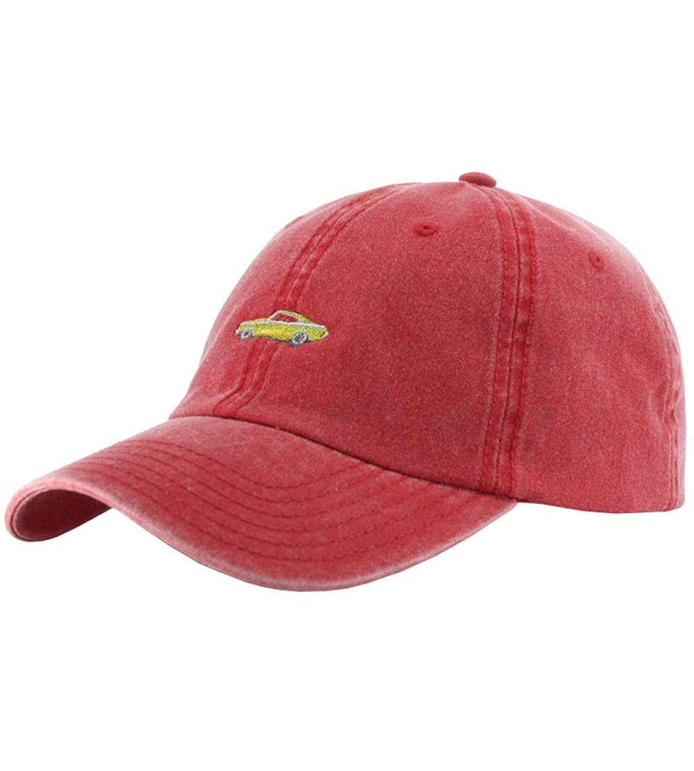 Baseball Caps Vintage Washed Cotton Adjustable Dad Hat Baseball Cap - 70 Red - C012MYHUOJV $23.35