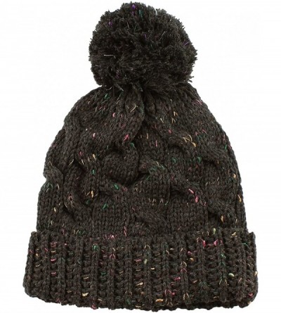 Berets Multi Color Pom Pom Crochet Thick Knit Slouchy Beanie Beret Winter Ski Hat - Charcoal - CW11SC7Z3PR $9.90