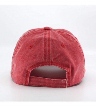 Baseball Caps Vintage Washed Cotton Adjustable Dad Hat Baseball Cap - 70 Red - C012MYHUOJV $23.35