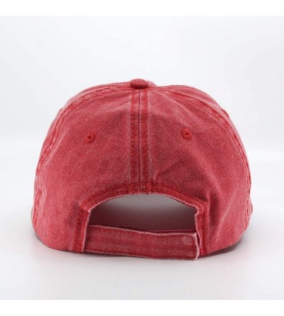 Baseball Caps Vintage Washed Cotton Adjustable Dad Hat Baseball Cap - 70 Red - C012MYHUOJV $13.07