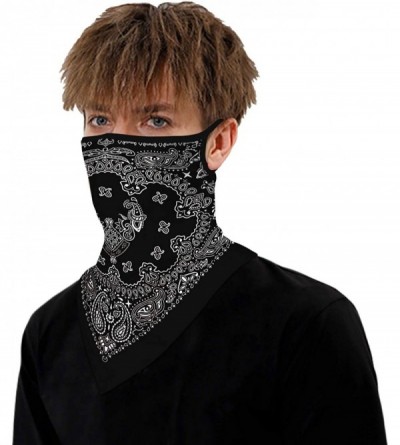 Balaclavas Face Bandana Ear Loops Face Rave Balaclava Scarf Neck Gaiters for Dust Wind Motorcycle Mask Men and Women - CT198O...