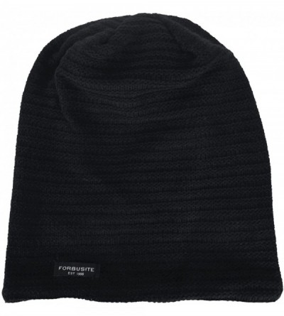 Skullies & Beanies Men's Slouchy Beanie Knit Crochet Rasta Cap for Summer Winter - Black - CJ12LUZGD65 $11.23