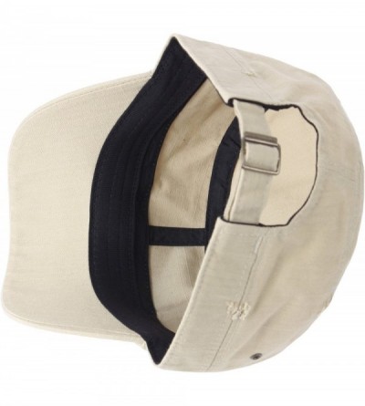 Baseball Caps A172 Unisex Pre-Curved Distressed Vintage Basic Club Army Cap Cadet Military Hat - Beige - CF183KSAGQO $13.14