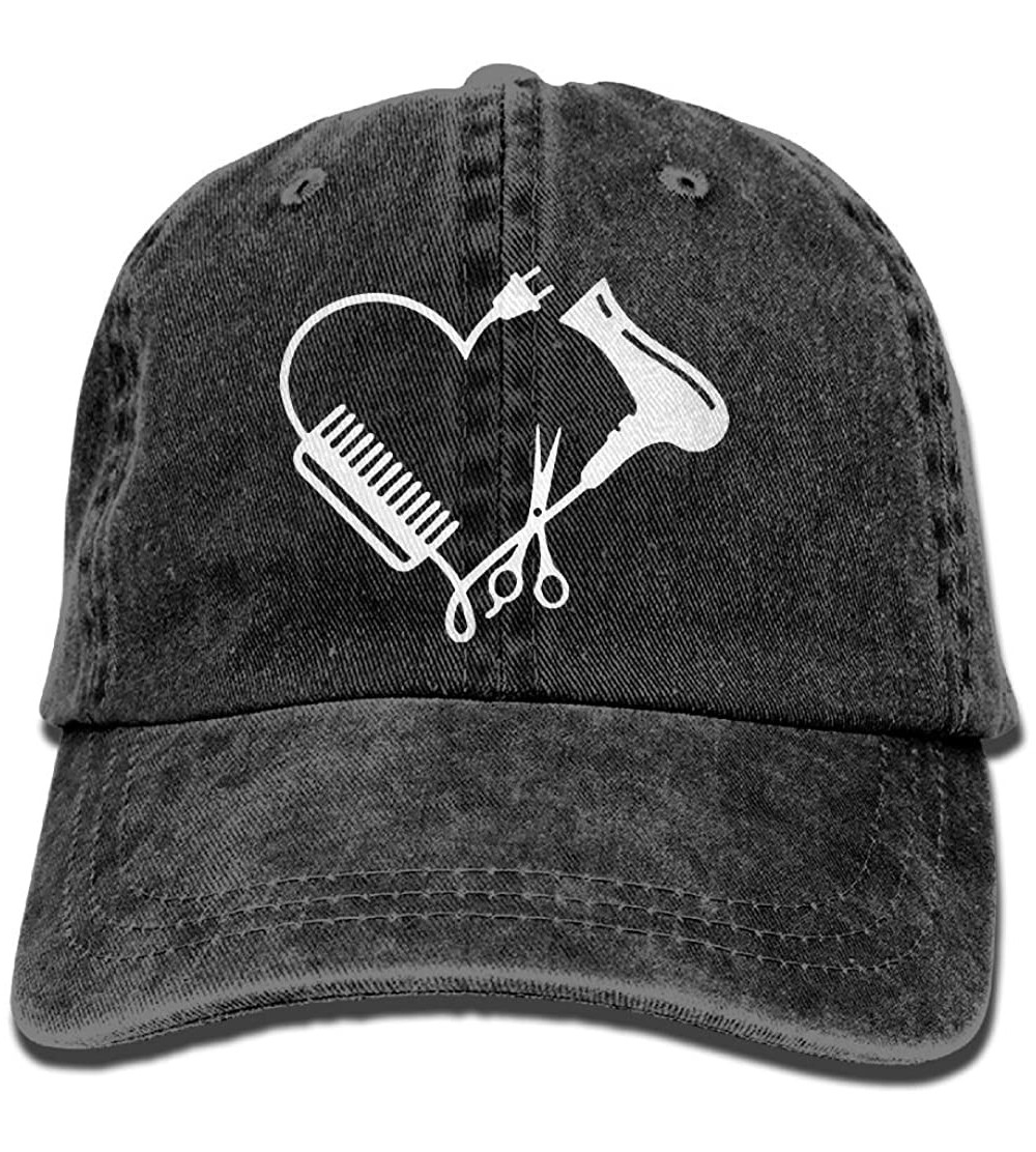 Baseball Caps Unisex Baseball Cap Yarn-Dyed Denim Hat Hairstylist Heart Hairdresser Adjustable Snapback Outdoor Sports Cap - ...