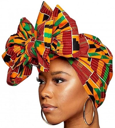 Headbands Ankara Headwrap Long Hair Head Wrap Turban and Scarf Dashiki African Print Kente and Stretch Jersey - CA18QHC0KTC $...