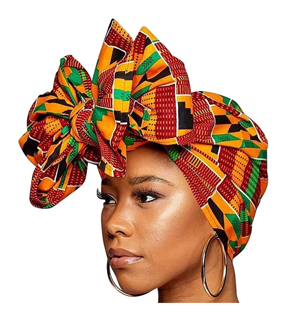 Headbands Ankara Headwrap Long Hair Head Wrap Turban and Scarf Dashiki African Print Kente and Stretch Jersey - CA18QHC0KTC $...