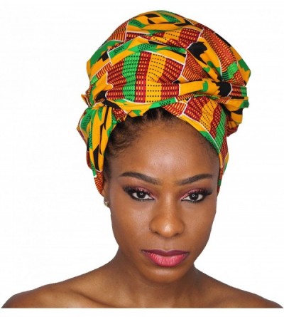 Headbands Ankara Headwrap Long Hair Head Wrap Turban and Scarf Dashiki African Print Kente and Stretch Jersey - CA18QHC0KTC $...