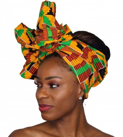 Headbands Ankara Headwrap Long Hair Head Wrap Turban and Scarf Dashiki African Print Kente and Stretch Jersey - CA18QHC0KTC $...