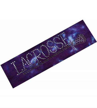 Headbands Lacrosse Stick Rhinestone Cotton Stretch Headband LAX Team Gift - Hand Tie Dyed Purple - CH11MPST2XX $11.86