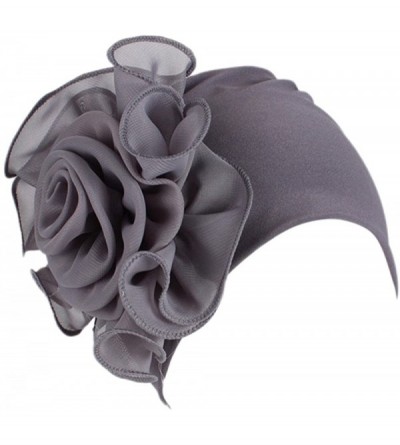 Skullies & Beanies Cancer Turbans Twisted Headwear Flowers - Gray - C018XU50QUN $18.56