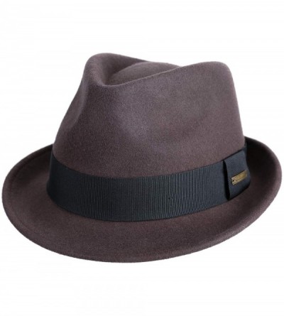 Fedoras Mens Felt Fedora Hat Unisex Classic Manhattan Indiana Jones Hats - Chocolate - CS18XQT5KRR $47.83