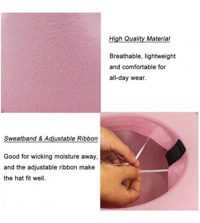 Fedoras Women Belt Buckle Fedora Hat - Pink - CF1838X6LH4 $16.16