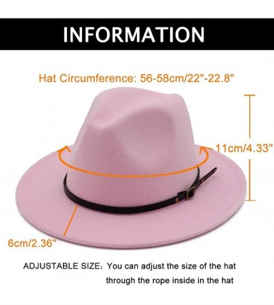 Fedoras Women Belt Buckle Fedora Hat - Pink - CF1838X6LH4 $28.48