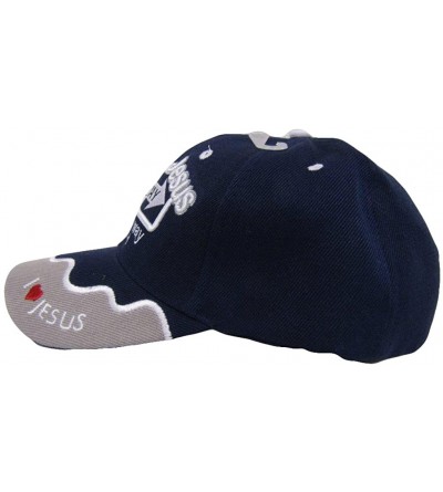 Skullies & Beanies Jesus One Way The Only Way John 14-6 Blue Grey Embroidered Cap Hat - C61853HUGCQ $8.32