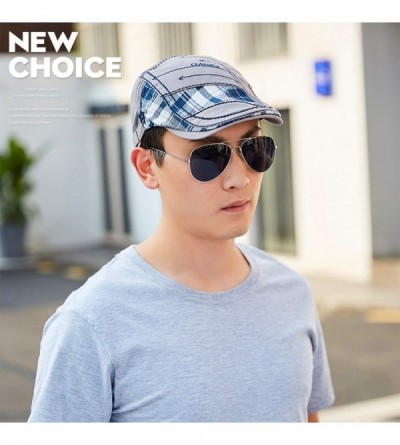 Newsboy Caps Men Beret Hat Cotton Buckle Adjustable Newsboy Hats Cabbie Gatsby Cap - Hat-t4-grey - CG18TA7TTS4 $16.60