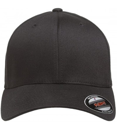 Baseball Caps Unisex Wooly Combed Twill Cap - 6277 - Black - CM11NV51R1J $20.60