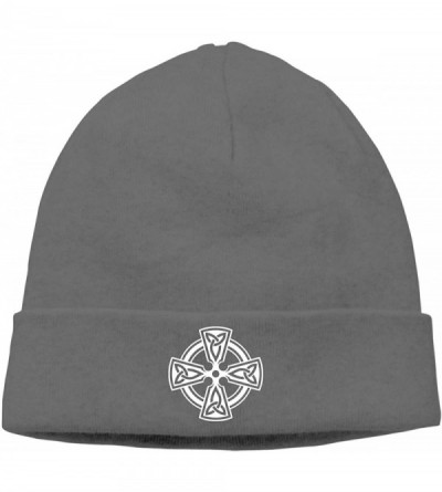 Skullies & Beanies Beanie Hat Warm Hats Skull Cap Knitted Hat -Celtic Cross - Deep Heather - CA18L0HS5EH $14.45