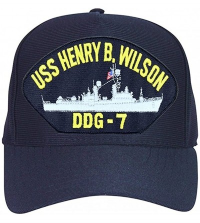 Baseball Caps USS Henry B Wilson DDG-7 Baseball Cap. Navy Blue. Made in USA - CC12O6UTJ3F $37.75