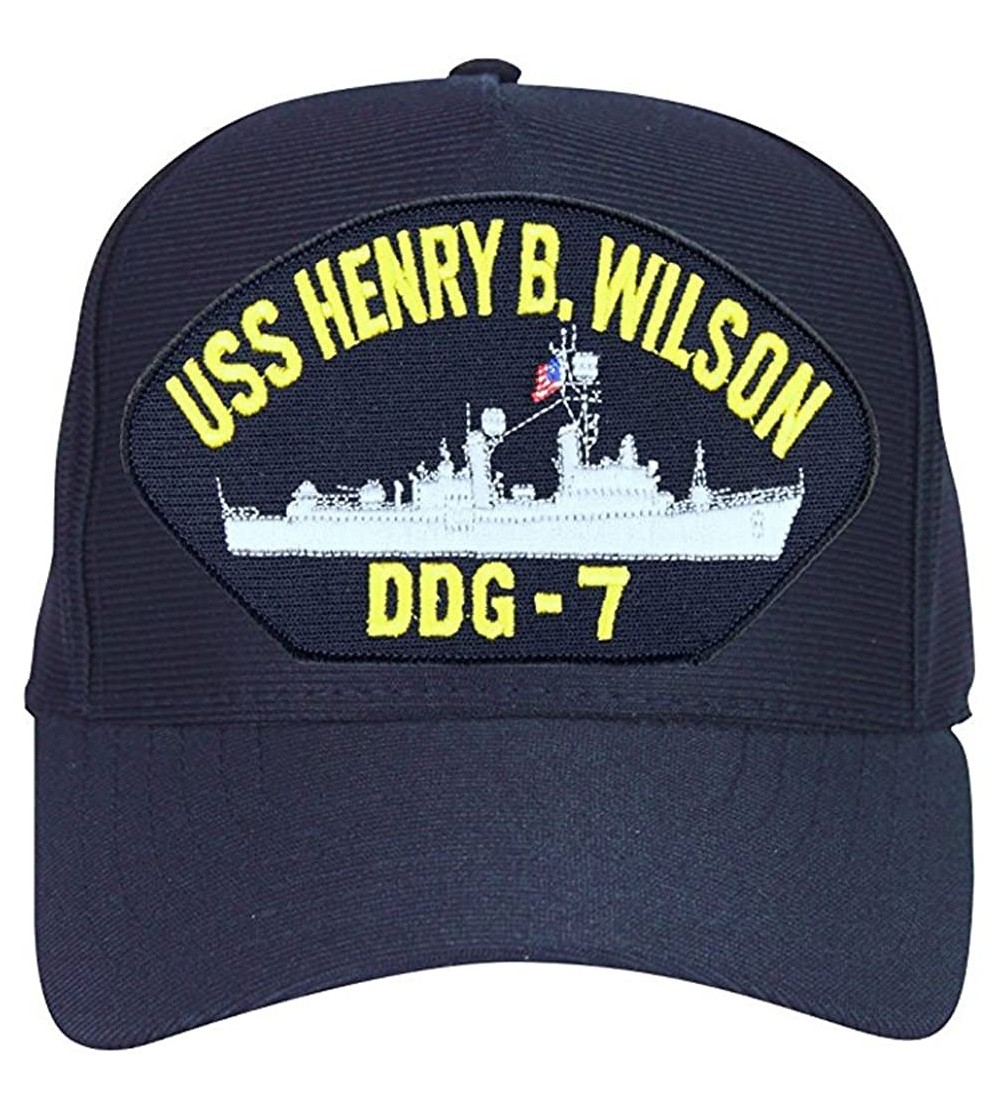 Baseball Caps USS Henry B Wilson DDG-7 Baseball Cap. Navy Blue. Made in USA - CC12O6UTJ3F $13.93