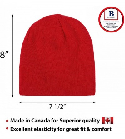 Skullies & Beanies 8" Stretch Beanie Watch Hat -Acrylic Rib Knit Winter Skully Cap - Red - CC18XEMZ7Z3 $8.45