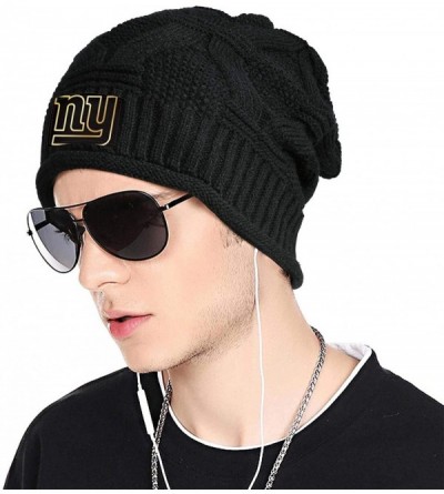 Skullies & Beanies Trendy Winter Warm Beanies Hats for Mens Women's Chunky Soft Stretch Knit Beanie Sports Knit Cap - Black-2...