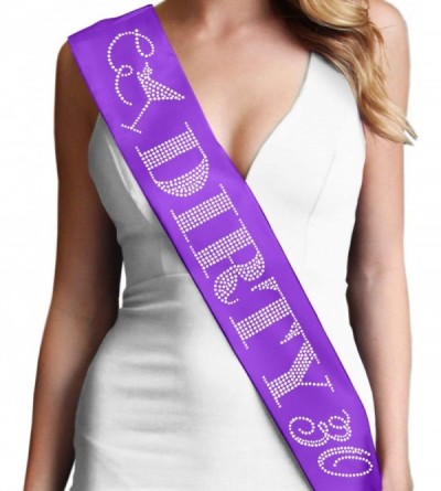 Headbands 30th Birthday Sash Tiara Headband - Purple (Dirty 30) - CF11GN65CQ9 $14.65