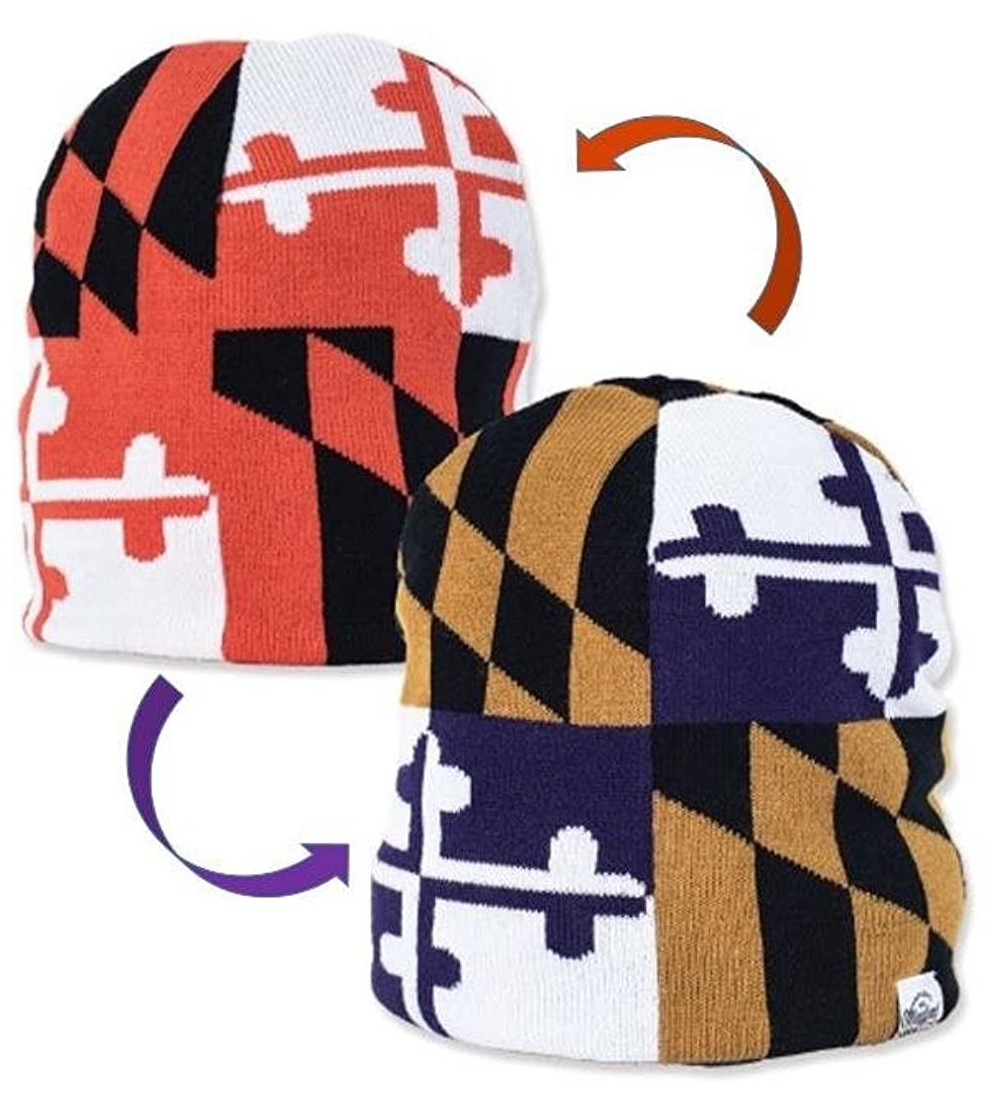 Skullies & Beanies Reversible Flag Knit Hat Beanie (One Size fits Most) - CD12O1FQZ09 $14.97