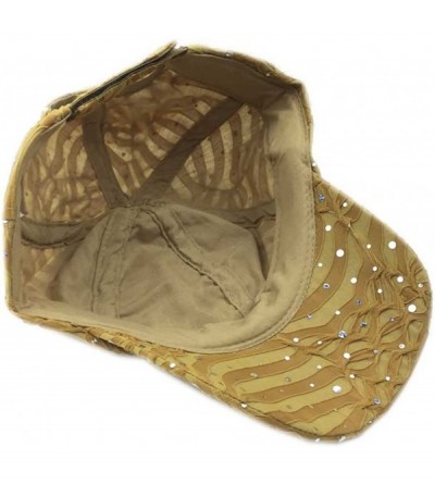 Baseball Caps Rhinestone Glitter Sequin Baseball Cap Hat Adjustable - Gold - CP17Y2DAE4K $29.81