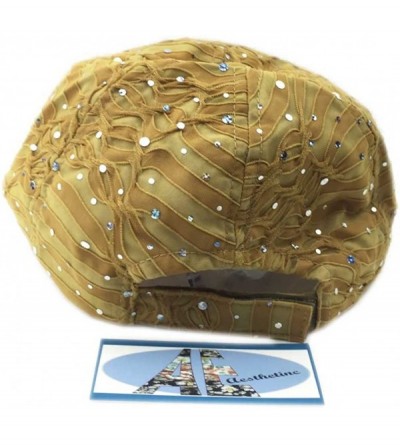 Baseball Caps Rhinestone Glitter Sequin Baseball Cap Hat Adjustable - Gold - CP17Y2DAE4K $19.47