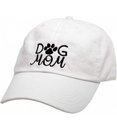 Baseball Caps Dog Mom Baseball Cap - Soft Embroidered Cotton Caps - White - CV18HOX7Z4G $35.58