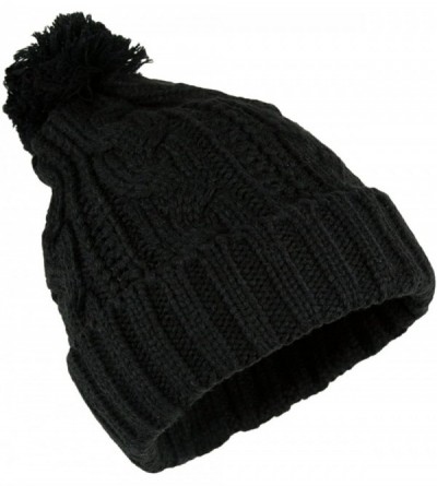Skullies & Beanies Wonderful Fashion Trendy Winter Warm Soft Beanie Cable Knitted Hat Cap for Women - Black - CS1256HCTTX $8.01