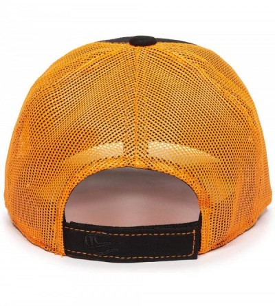Baseball Caps Structured mesh Back Trucker Cap - Black/Neon Orange - CG1836HL80M $16.44