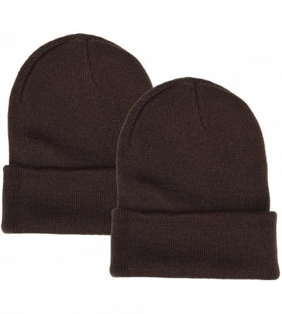 Skullies & Beanies Beanie Warm Comfortable Soft Oversized Thick Cable Knitted Hat Unisex Knit Caps - Brown - CM184WEN8ZQ $10.83