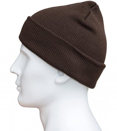 Skullies & Beanies Beanie Warm Comfortable Soft Oversized Thick Cable Knitted Hat Unisex Knit Caps - Brown - CM184WEN8ZQ $10.83