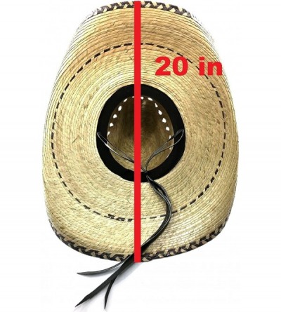 Cowboy Hats Milani Guacho Large Straw Cowboy Ranch Hat 20" - 21" (Style 2 20") Beige - C812I08PHXF $49.87