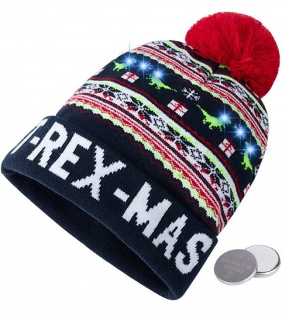 Skullies & Beanies Unisex Ugly LED Christmas Hat Novelty Colorful Light-up Stylish Knitted Sweater Xmas Party Beanie Cap(6 Li...