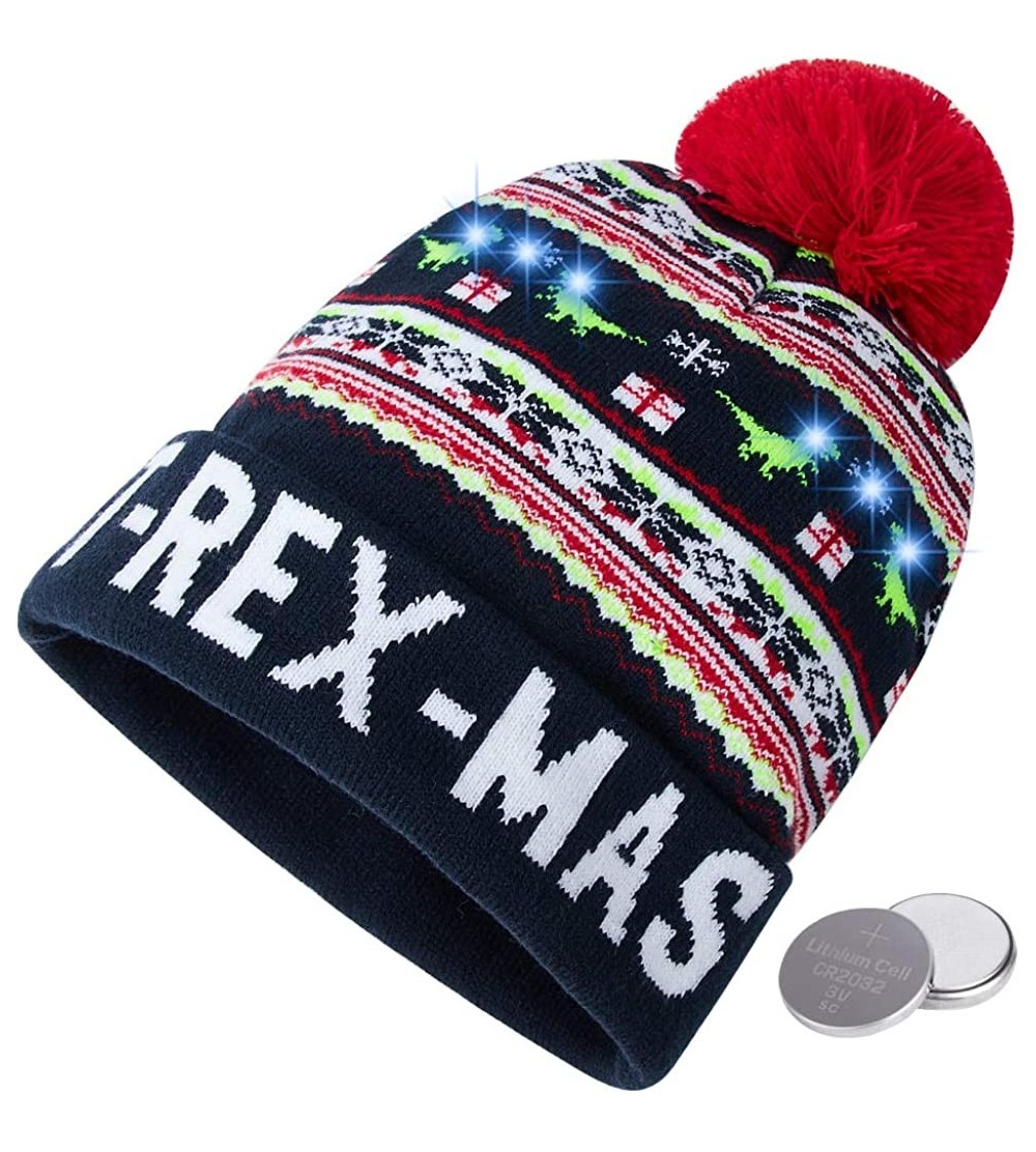 Skullies & Beanies Unisex Ugly LED Christmas Hat Novelty Colorful Light-up Stylish Knitted Sweater Xmas Party Beanie Cap(6 Li...