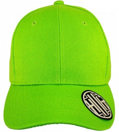 Baseball Caps ( Pack of 12 ) Classic Premium Baseball Cap Adjustable Size Plain Hat Unisex - Lime - C31865ETU87 $41.48
