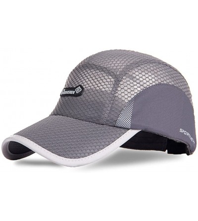 Sun Hats Ultra Cool Summer Breathing Mesh Weight-Light Baseball Cap - 25 Greywhite - CE185QEKD2D $24.85
