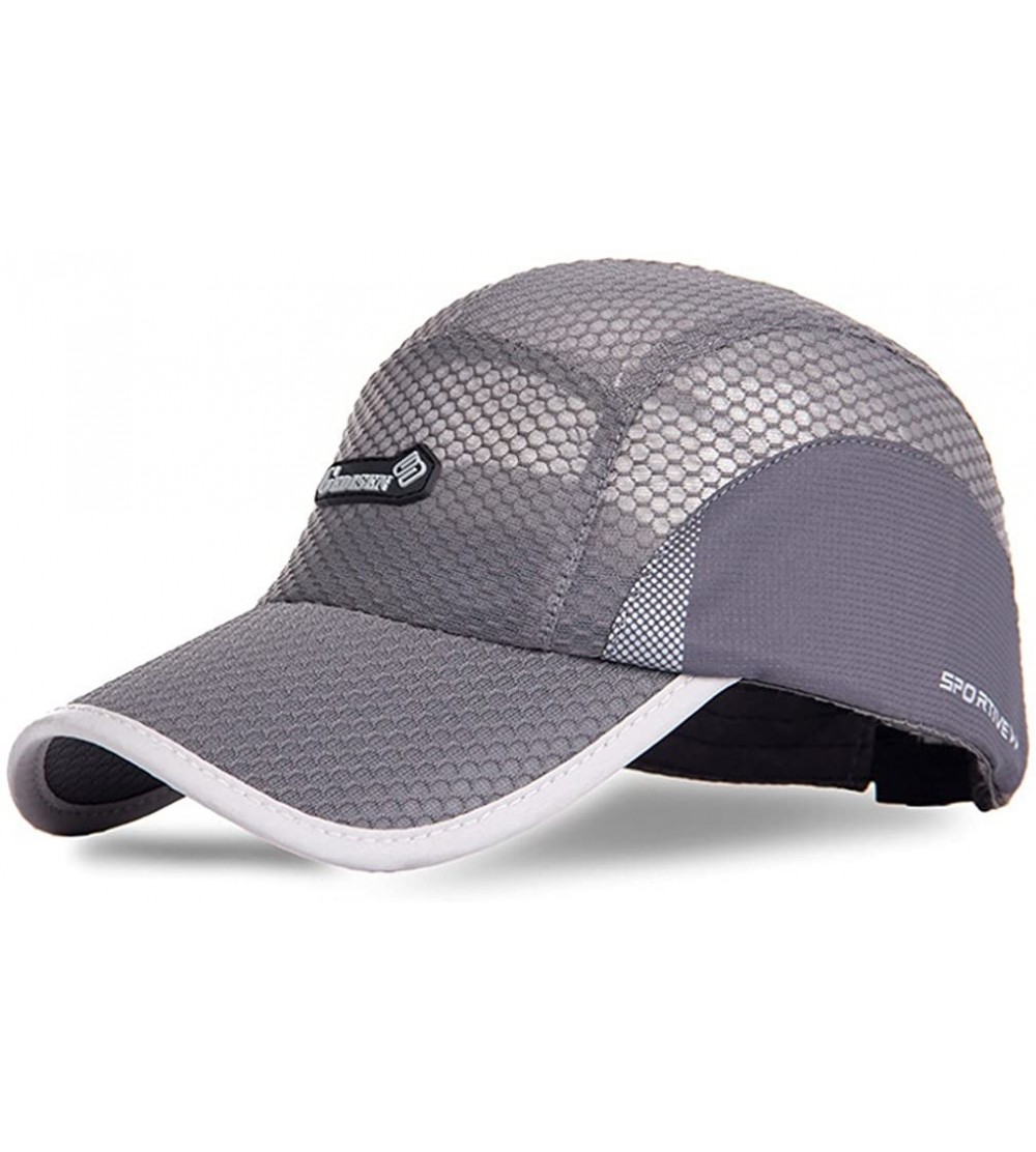 Sun Hats Ultra Cool Summer Breathing Mesh Weight-Light Baseball Cap - 25 Greywhite - CE185QEKD2D $14.72