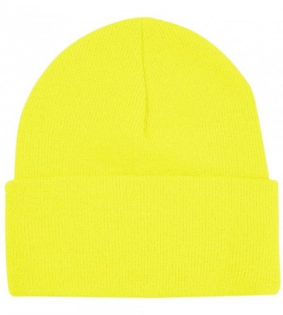 Skullies & Beanies Caps & Bags Mens Made in The USA Beanie - Safety Lime - CB11CYQH1SJ $8.13