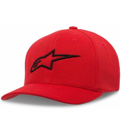 Baseball Caps Men's Logo Flexfit Mock Mesh Hat Curved Bill - Ageless Mock Mesh Hart Red/Black - CK18HG5NO09 $35.96